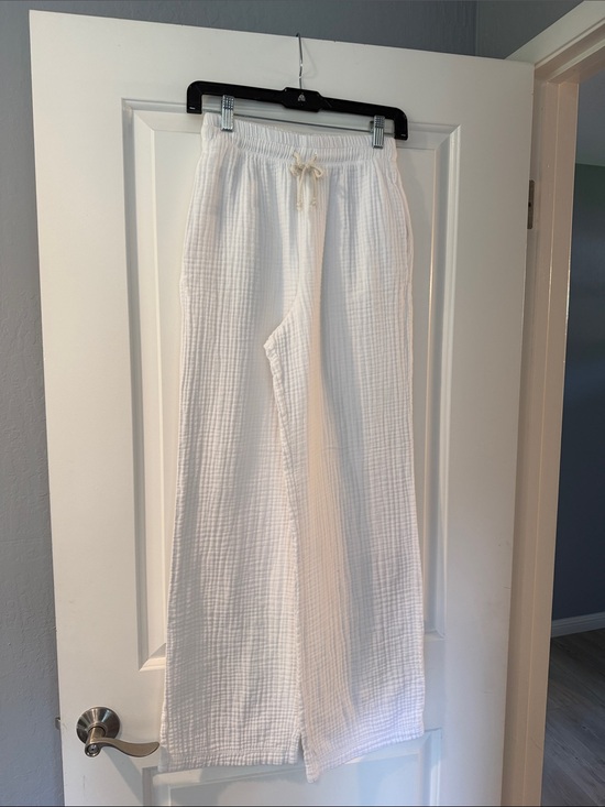 DONNI. Pants - Donni White womens Cotton Gauze Lounge Pants
